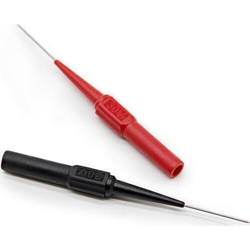 Insulation Piercing Needle Non-destructive Multimeter Test Probes Red/Black 30V-60V 0.7/1mm Mayitr For Banana Plug