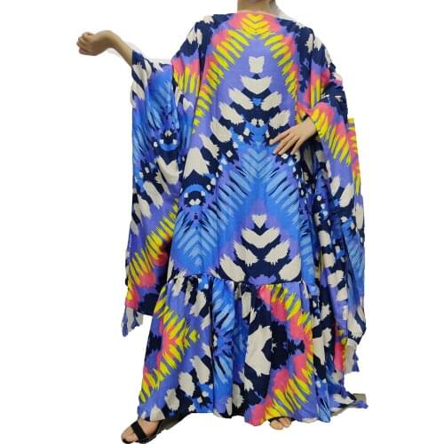 African Dresses For Women 2021 New Floral Cotton robe Africaine Femme Traditional Women Muslim Abaya Kaftan Clothes