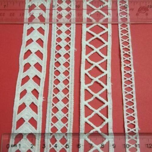 Popular 5Yards Milk Lace Trims White Embroidered Lace Fabric Flowers for Clothes DIY Lace Embroidered Fabric Tulle Wedding Deco