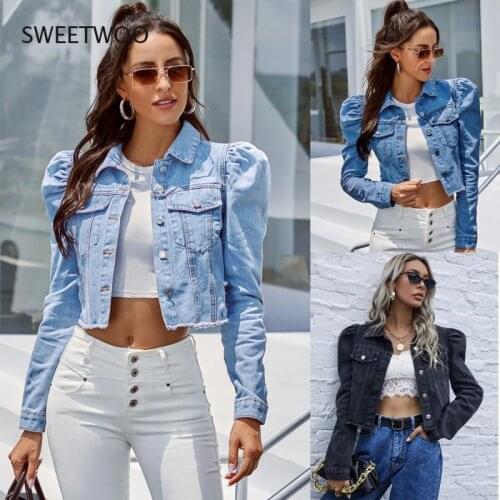 Womens Fashion Palace Style Fashion Lapel Denim Casual Short Jacket Autumn and Winter