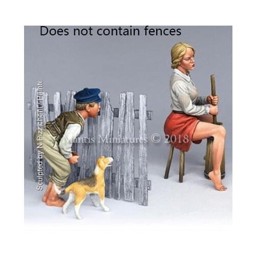 1/35 Resin Figure Building Kit Country Girl and Boy (no fences)