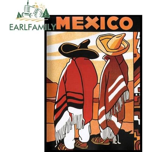 EARLFAMILY 13cm x 9.5cm for Mexico Car Assessoires Stickers Creative Scratch-Proof Decal Windshield Bumper Graffiti Decoration