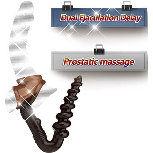 New Ejaculation Delay Tools Scrotum Sleeve Prostate Massager Anus Stimulation Penis Extension Cock Ring Sex Toys for Men Couples