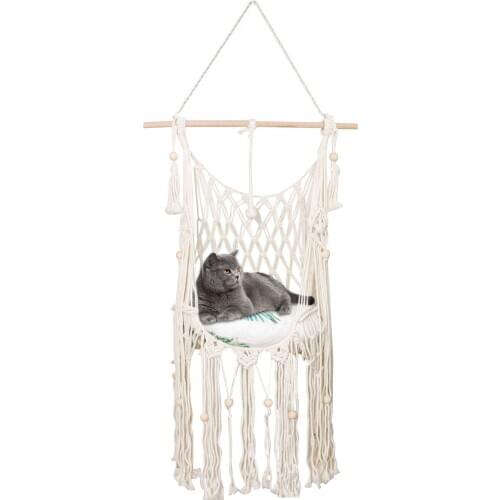 NEW Large Hand-woven Tapestry Cat Litter Hammock Tassel Tapestry Pet Cat Swing Cat And Dog Hanging Basket Pet Litter