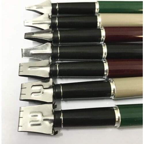 7Pcs/Box Fountain Pen Parallel Pen Black Ink Pen Set 2MM 3MM 4MM 5MM 7MM 9MM 11MM Caligraphy Gothic Letter Office Stationery