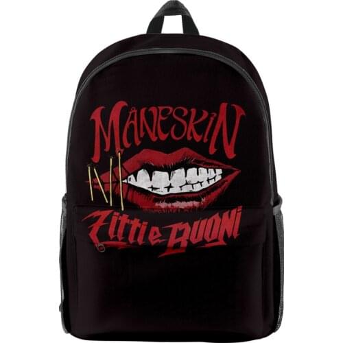 WAWNI Maneskin Fashion Oxford Cloth Shoulder Backpack Printed Multi Zipper Pack Casual Girls Student School Bag