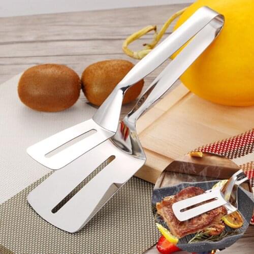 Stainless Steel Barbecue Tong Fried Steak BBQ Tongs Non-stick Bread Pizza Tong Fired Food Clip Cooking Tool Grill Accessories