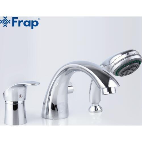 Frap new Bathtub shower Faucet set Full Three-hole Separation Bathroom tap Tub Hot and Cold Water Mixer with Hand Shower F1121