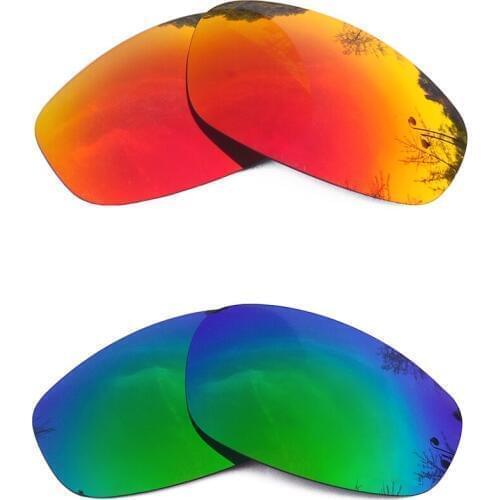 Orange Red Mirrored & Green Mirrored Polarized Replacement Lenses for Split Jacket Frame 100% UVA & UVB