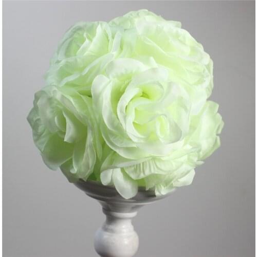 SPR 24cm*15 pcsFree shipping Gypsophila Artificial Kissing Pomander Rose Flowers Ball Bouquet Wedding Party Decoration-New ivory