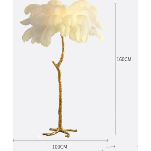 Ostrich Feather Floor Lamp Wedding Road Lead Stand Decoration Bedroom decors Light Living Room Party Backdrop Centerpieces Favor