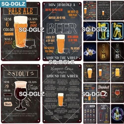 Type Of Beer Vintage Metal Sign Tin Sign Vintage Decoration Plaque Home Wall Decor Bar Sign Home Decor Poster Wholesale