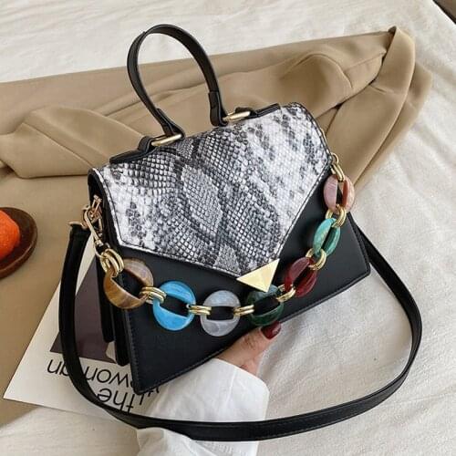 High Quality Women Handbags Vintage Crossbody Bags Ladies Sac Female Serpentine Leather Shoulder Bag Casual Travel Tote Bag Flap