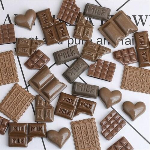10/20PC Chocolate Resin Flatback Charm Cabochon DIY Resin Craft Decoration Embelishment
