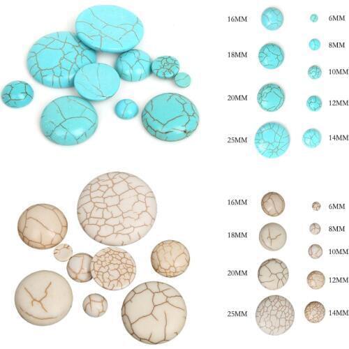 10-50Pcs Half Round Flat Back Cabochons White Smooth Natural Stone Beads Jewelry Findings For DIY Necklace Bracelet