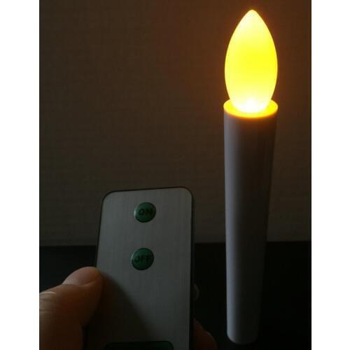 12Pcs Remote controlled Led taper candlestick wedding table home decor candleabra Church lamp Flameless w/controller 17.5cm(H)