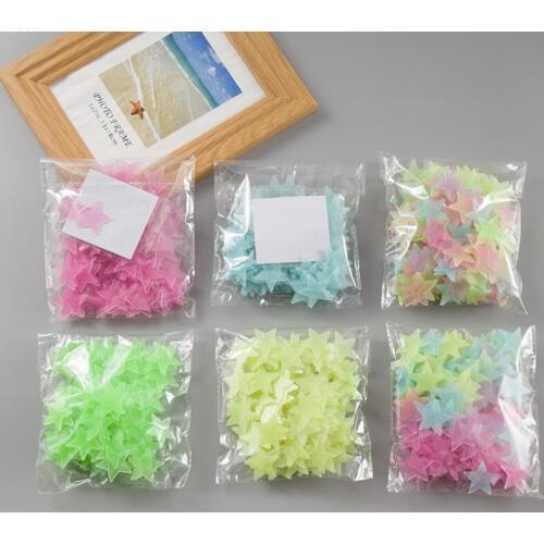 3D stars glow Luminous Wall Stickers for Kids Room Home Decor Decal Wallpaper 100 pcs/Set LX4044