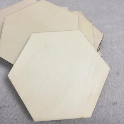 4inch Hexagon Unfinished Wood Cutout