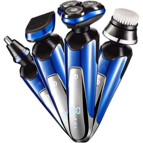 4 In 1 Male Shaver Shaving Machine Rechargeable Beard Trimmer Multifunctional Floating Razor Safety Razor