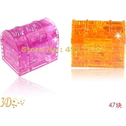 47pcs Chest Treasure Box 3d Puzzle Crystal Model Diy Assembled Jigsaw Toy