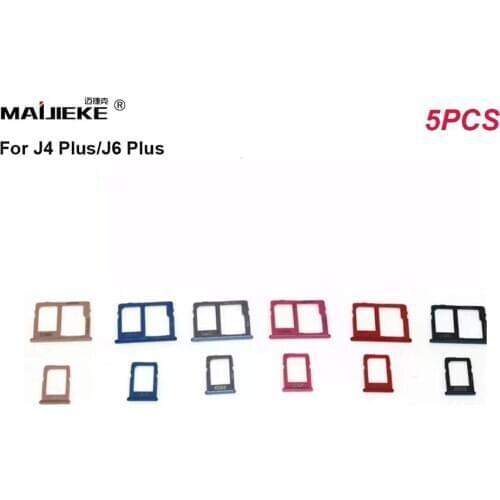 5PCS Sim Card Micro SD Holder Slot Tray For Samsung Galaxy J4 Plus J6 Plus Dual Sim Card Holder Slot Tray + eject Pin