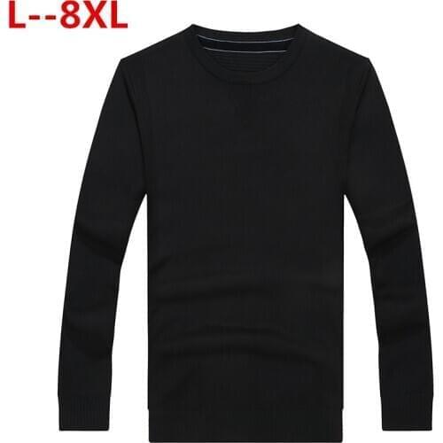 8XL 6XL 5XL 4XL Men Sweater Pullovers Cotton O neck Normcore Sweater Jumpers Man Winter Male knitwear Plus Size Autumn New