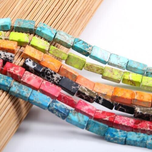Cylindrical Natural Stone Beads Emperor Stones Loose Stone Bead For Bracelet Necklace Jewelry Making DIY Size 6x10x4mm