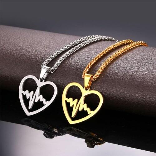 Collare Heartbeat Pendant Kingdom Hearts Gold Color Stainless Steel Jewelry Wholesale Love Gift Necklace Women P932