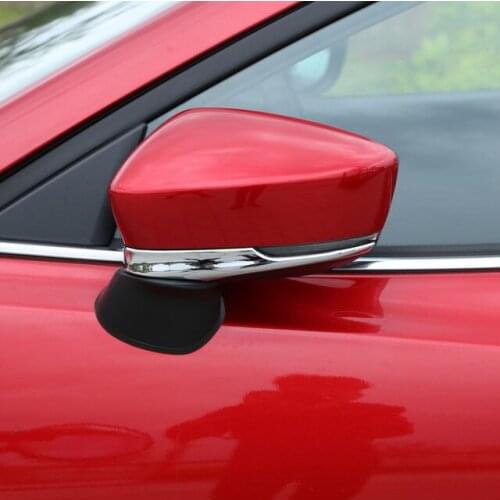 For Mazda 3 Axela 2017 2018 Outer Side Door Mirror Chrome Cover Rear View Mirror Strips Garnish Rearview Mirror Trim Car Styling