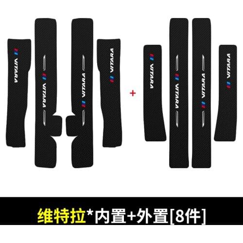 For Suzuki vitara 2015 2016 2017 2018 2019 2020 Door Sill Pedal Scuff Plate leather Guard Protector Car Styling Sticker