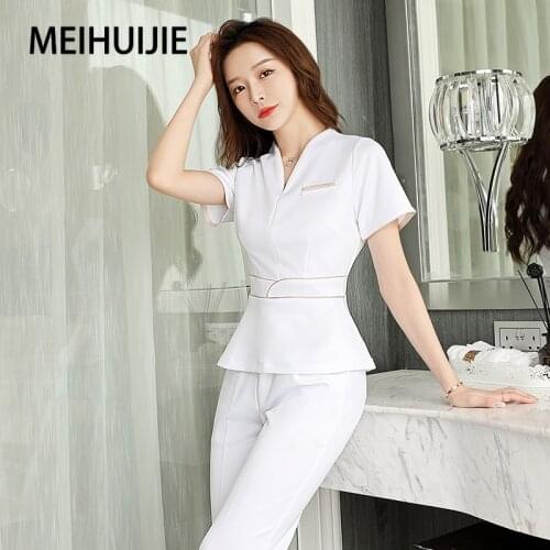 Esthetic uniform Summer short sleeve spa uniform beautician uniforms beauty work clothes salon uniform womens spa clothing