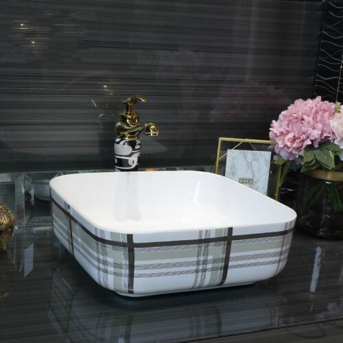 Europe Vintage Style Art Basin Sinks Counter Top Wash Basin Bathroom Vessel Sinks vanities Ceramic wash basin bathroom sink
