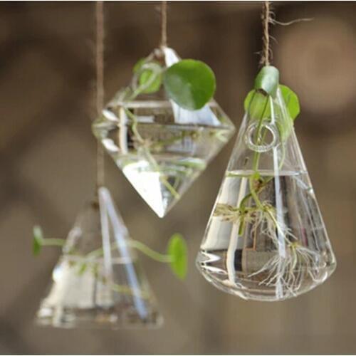 Glass vase home decoration vases flower pots planters vaso geometric flower vase crystal vaso de flor hanging clear vase