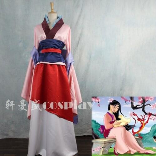 Custome Animation Mulan Cosplay Clothing Chinese Classical Hanfu Female Cos Clothes