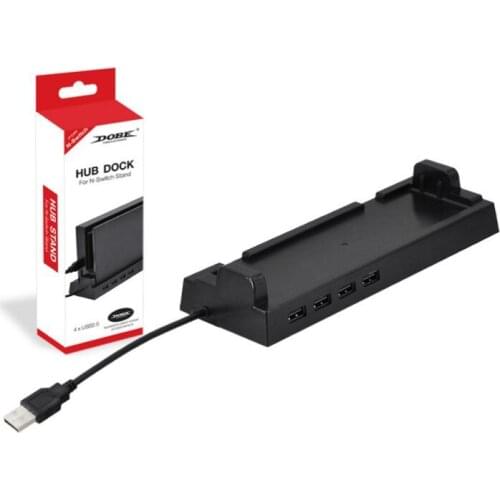 5V/2A USB2.0 Hub External 4 USB Port Stand with Micro USB Port Power Supply Port for Nintend Switch NX NS Dock Game Accessory