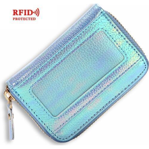 Laser short wallet Ladies Wallet Symphony Embossed Leather Ladies Handbag Zip Coin Purse Card Holder Multifunction