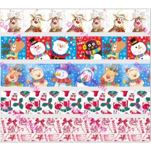 Q&N Ribbon 50Yards 16mm 22mm 25mm 38mm 75mm Christams Grosgrain/FOE for DIY Bow Craft Wedding Christmas Party Decoration