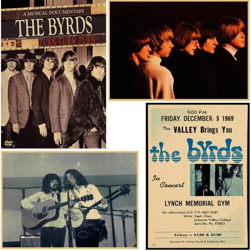 Hot The Byrds Rock band Kraft paper Posters music team star classic decorative painting poster wall sticker