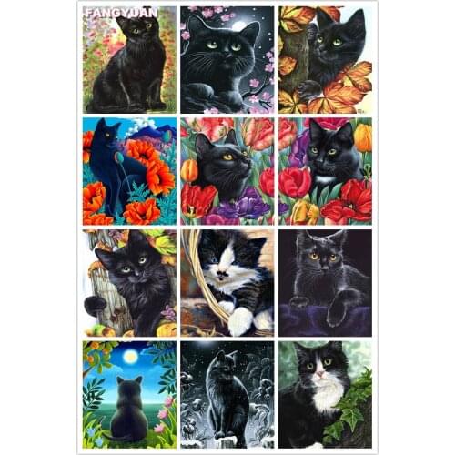 Black Cats 5D Diy Diamond Painting Accessories Scenic Full Drill Cross Stitch Kit Picture Diamond Embroidery Mosaic Home Decor