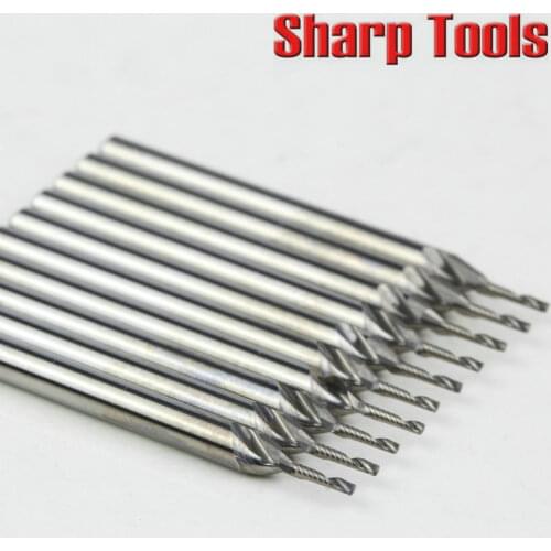 3x 1x 3mm Single Flute Solid Carbide End Mill Set, Work Sharp End Mills for Wood, Acrylic Router Bits Mini CNC Wood Cutter Tool