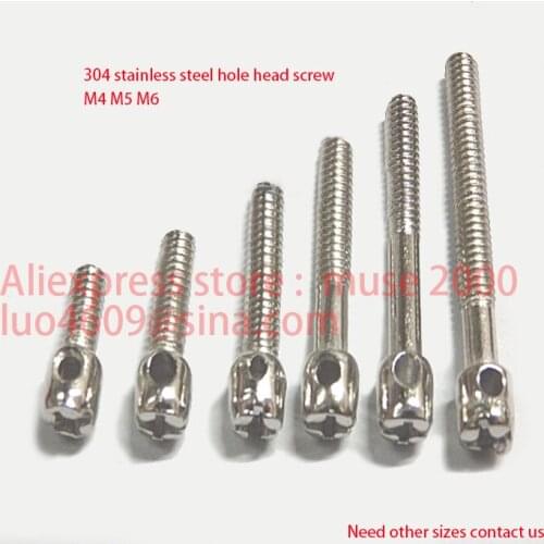 Stainless steel 304 M4 M5 M6 Hole head steel eye screw lead seal car ammeter phillips cross heap steel wire electricity meter