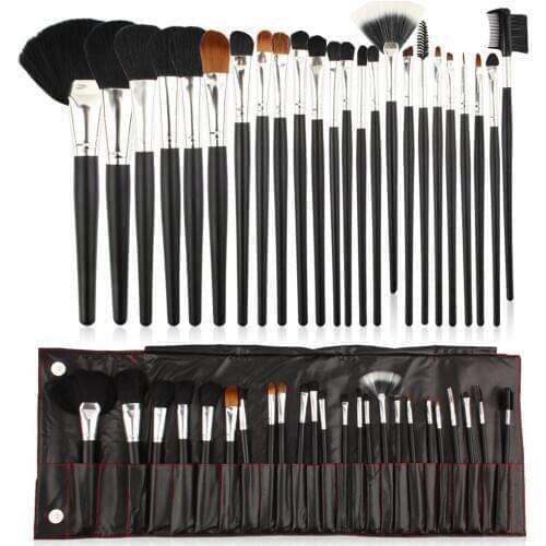 Factory Wholesale makeup brushes Wood Handle Makeup Brush Set Professional makeup brush set with bag