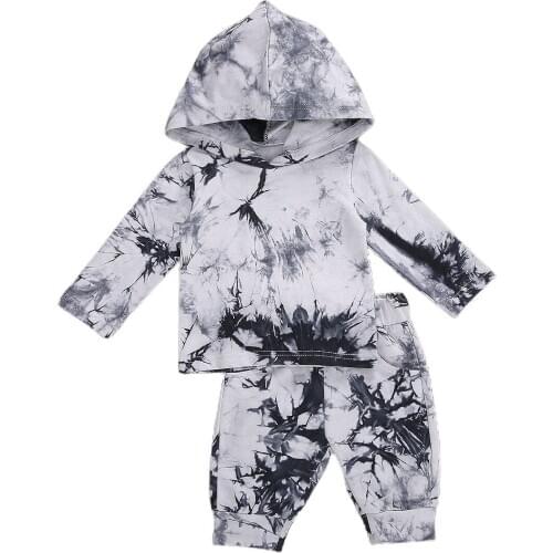 0-3T Toddler Infant Baby Girl Boy Tie Dye Clothes Set 2020 Autumn Long Sleeve Top Pants Casual Cute Clothing Outfits 2PCs