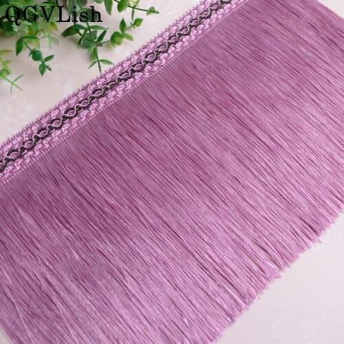 QGVLish 12M/lot 30cm Wide Long Curtain Tassel Fringe Lace Trim DIY Sewing Sofa Stage Curtain Accessories Lace Ribbon Belts Trims