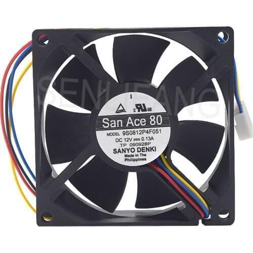 For 8025 8CM 4 wire PWM ultra-quiet chassis fan 9S0812P4F051 12V 0.13A