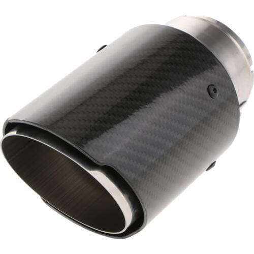 1PC 63mm Carbon Fiber Exhaust Pipe Trim Car Tip Tail Muffler Tail Throat Black For Universal Auto Styling