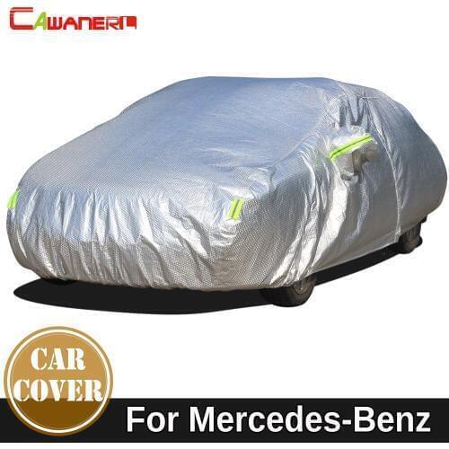 Cawanerl Waterproof Car Cover Sun Snow Rain Protect Cover For Mercedes Benz S Class W126 C126 W140 V140 C140 W220 W221 W222 C217