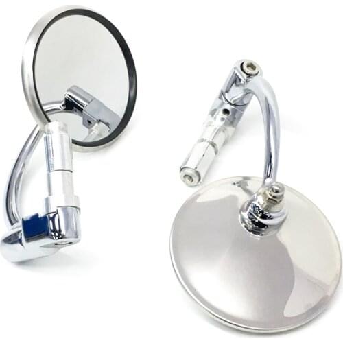 7/8'' Universal Motorcycle Rearview Mirrors 22mm Handlebar End Rear View Motorbike Side Rearview Mirrors chrome