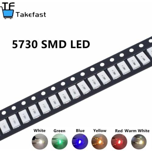 1000pcs 5730 White/WARM WHITE/RED/GREEN/BLUE/YELLOW Light SMD 5730 LED chip lamps 3.2~3.4V