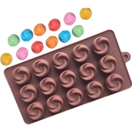 15 cavity small swirl silicone chocolate mold DIY handmade baking mold candy mold